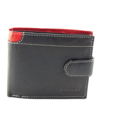 Męski portfel z czerwonym paskiem